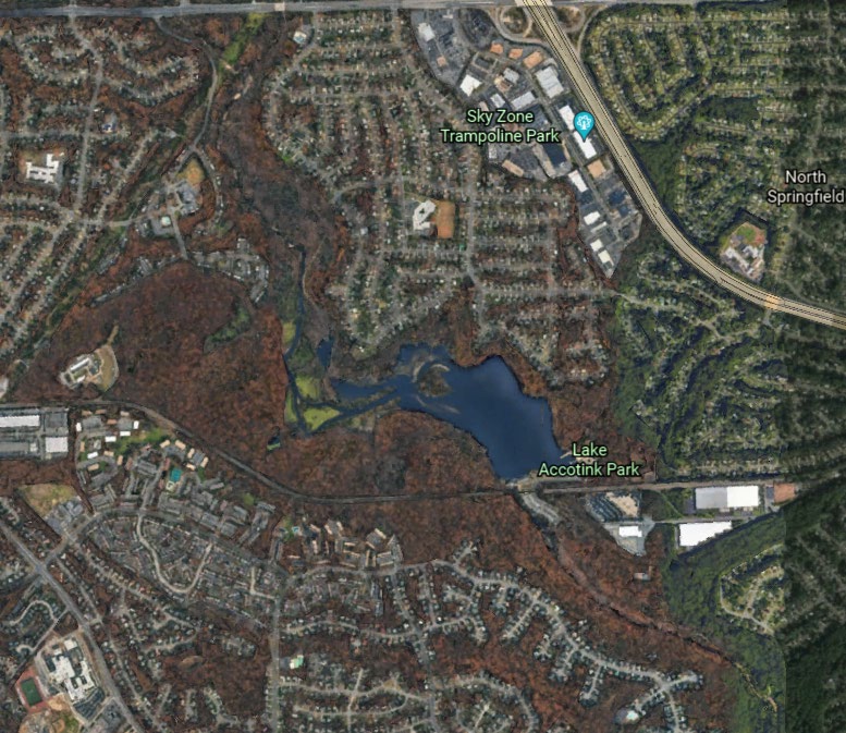 Figure 11.1. Aerial view of the Accotink Creek
