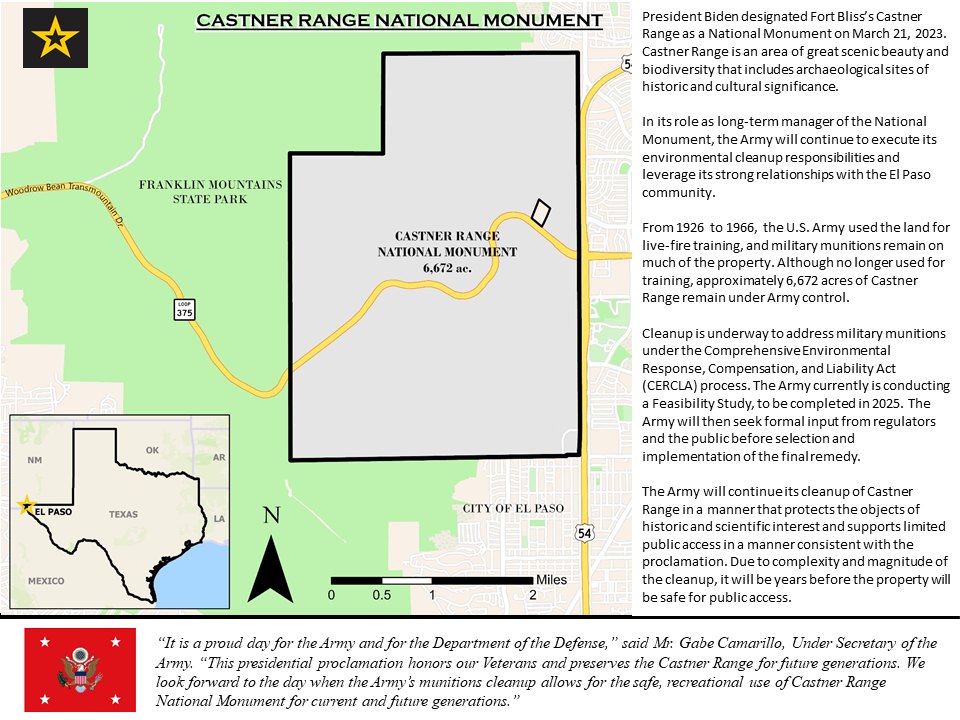 Castner Range National Monument map.