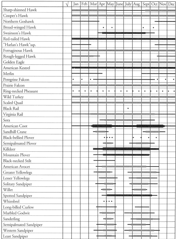 Birds of Fort Carson: Occurrence Chart