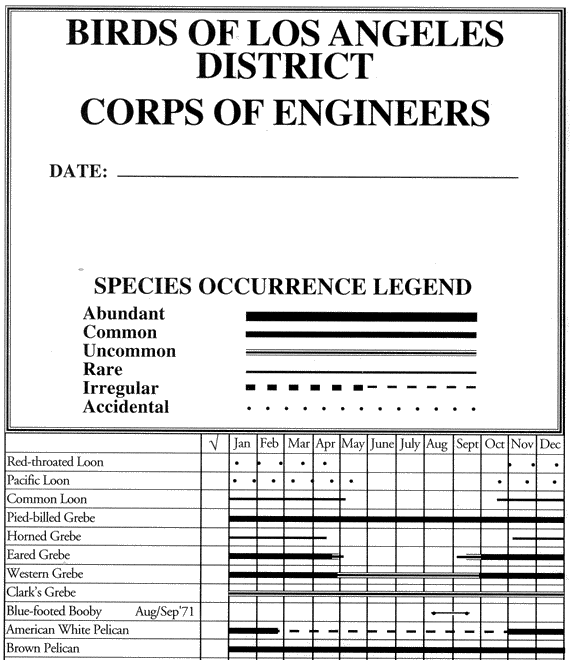 Birds of Los Angeles District: Species Occurrence