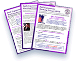 Image of three publication front pages in a fan shape. Words too small to read.