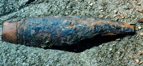 Photograph of recovered munition