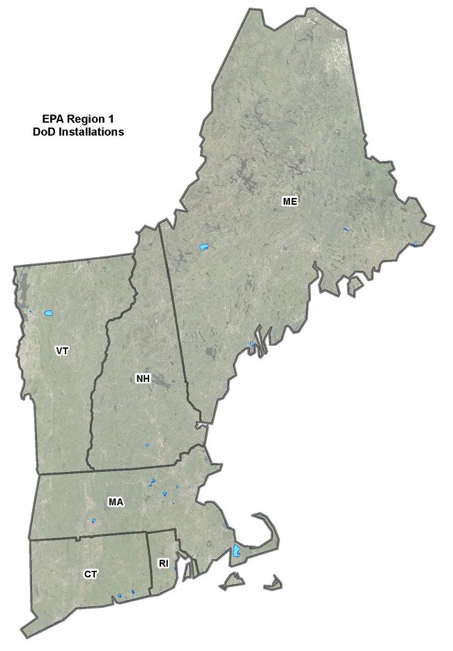 Map of Region 1, including ME, NH, VT, RI, MA, and CT.